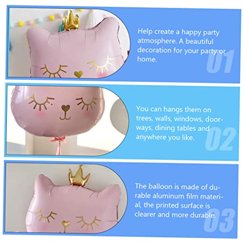 ORFOFE 3 Stück Teiliges Katzenparty Deko Set Aluminiumfolie Luftballons mit Cartoon Krone Robuste Geburtstagsdeko für Katzenliebhaber Stilvolle Partydekoration für Zuhause und Feiern von ORFOFE