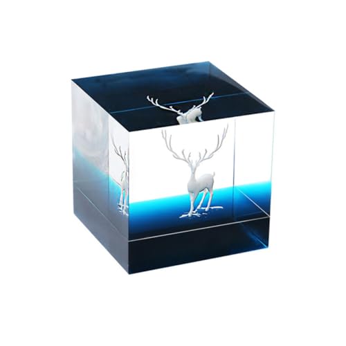 ORFOFE 3 Stück Teiliges Kristall Epoxidharz Füllstoff mit Realistischem Elch Ornament Dreidimensionale Micro-Landschaft Dekoration in Klein Mittel Groß für DIY Landschaftsbau von ORFOFE