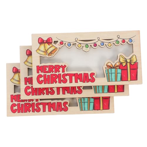 ORFOFE 3 Stück Teiliges Weihnachts Geldhalter Holz Kartenhalter für Geldgeschenke Vielseitig Nutzbar als Festliche Party Geschenkidee Kompakt Tragbar für Weihnachtsfeiern und Persönliche von ORFOFE