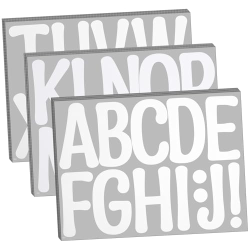 ORFOFE 30 Blatt Große Selbstklebende Buchstabenaufkleber Weiß Langlebige Alphabet Sticker mit Starker Haftung für Briefkästen Poster und Bulletin Boards für Schule Büro und Zuhause von ORFOFE