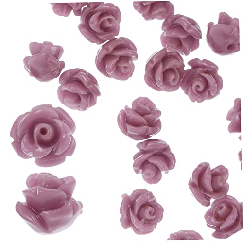 ORFOFE 30 Stück Resin Blumenperlen in Lila Lose Schmuckperlen Auffädeln für DIY Armbänder Halsketten und Haarschmuck Vielseitig für Schmuckherstellung und Bastelprojekte von ORFOFE