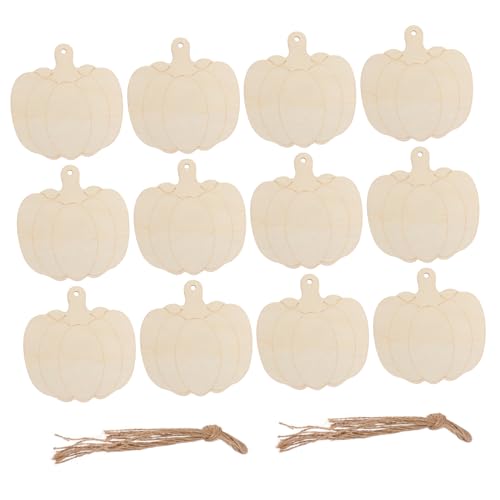 ORFOFE 30 Stück Teiliges Halloween Holz Kürbis DIY Naturbelassene Holzscheiben zum Bemalen Bastelfertige Holzanhänger Sichere Langlebige Herbstdeko für Kreative von ORFOFE