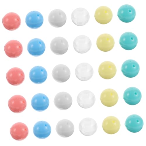 ORFOFE 30 Stück Teiliges Mini Runde Kapseln aus Sicherem Kunststoff Wiederbefüllbare Gumball Machine Nachfüllbehälter Transparente Party Favor Behälter für DIY Süßigkeiten und Notizen von ORFOFE