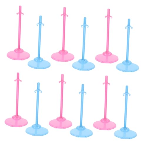 ORFOFE 30 Stück Teiliges Puppenständer Kunststoff Halter Stabile Basis Farbmix Rosa Blau Für Figuren Display Aufbewahrung Kinderzimmer von ORFOFE
