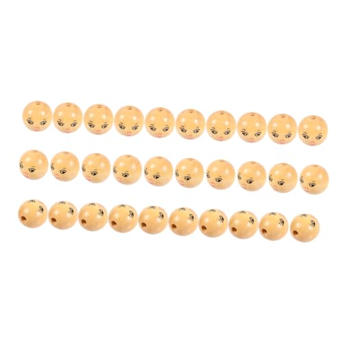 ORFOFE 30 Stück Teiliges Runde Holzperlen mit Handbemaltem Gesicht Natürliche Spacer Beads Langlebige DIY Schmuck Charms für Armband Halskette Anhänger Dekoration ORFOFE 30 Stück Teiliges Runde Holzperlen mit Handbemaltem Gesicht Natürliche Spacer Beads Langlebige DIY Schmuck Charms für Armband Halskette Anhänger Dekoration von ORFOFE