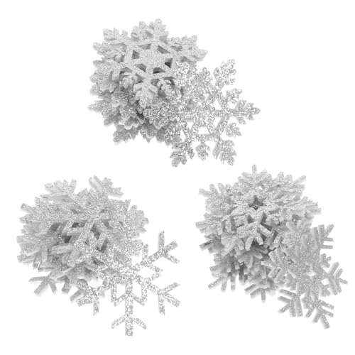 ORFOFE 30 Stück Teiliges Schneeflocken Silber Bestickte Applikationen für Kleidung DIY Vielseitige Stoffflicken für Jacken Rucksäcke Hüte Festliche Weihnachtsdeko und Reparatur von ORFOFE