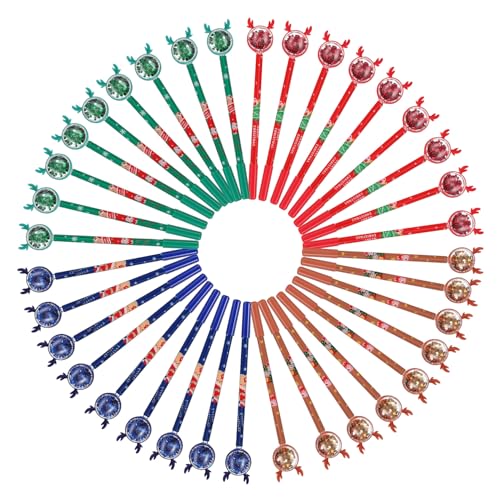 ORFOFE 36 Stück Teiliges Weihnachts-motiv Kugelschreiber mit -design Glatte Schreibqualität Bunte Tintenfarben Blau Rot Grün Braun als für Bürobedarf zu Weihnachten von ORFOFE