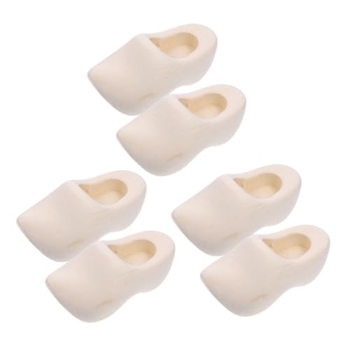 ORFOFE 3paare Dollhouse Holzschuhe Miniatur Schuhe Aus Unbehandeltem Holz Dekoration Für Puppenhaus Bastelprojekte Für Kreative Gestaltung Und Spielzeugzubehör von ORFOFE