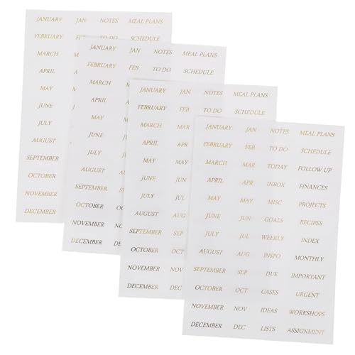 ORFOFE 4 Blätter Transparente Pet aufkleber Goldener Schrift Englische Monats Projektphrasen Selbstklebend Dekorative Scrapbook Kalendersticker für Tagebuch und Planer ORFOFE 4 Blätter Transparente Pet aufkleber Goldener Schrift Englische Monats Projektphrasen Selbstklebend Dekorative Scrapbook Kalendersticker für Tagebuch und Planer von ORFOFE