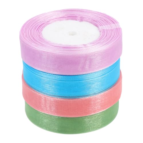 ORFOFE 4 Rollen Handgefertigtes Geschenkband Transparentes Schleifenband Breit Lang Farbige DIY Schleifenbänder für Geschenkverpackung Partydeko Valentinstag Bastelbedarf ORFOFE 4 Rollen Handgefertigtes Geschenkband Transparentes Schleifenband Breit Lang Farbige DIY Schleifenbänder für Geschenkverpackung Partydeko Valentinstag Bastelbedarf von ORFOFE