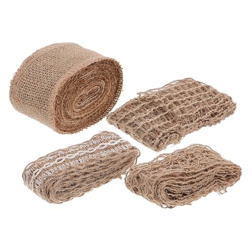 ORFOFE 4 Rollen Vintage Juteband Set Hohles Vielseitiges Geschenkband aus Rustikales Bastelband für Geschenkverpackung Blumen DIY Dekoration Naturfarbene Jutebänder ORFOFE 4 Rollen Vintage Juteband Set Hohles Vielseitiges Geschenkband aus Rustikales Bastelband für Geschenkverpackung Blumen DIY Dekoration Naturfarbene Jutebänder von ORFOFE