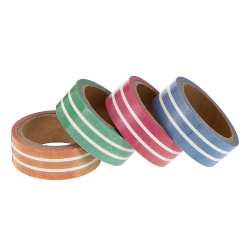 ORFOFE 4 Rollen Washi Tape Streifen Dekoratives Klebeband für Scrapbook DIY Tagebuch Planer Bastelbedarf Leicht Zuschneidbar Rückstandsfrei für Notizbücher und Geschenkverpackungen ORFOFE 4 Rollen Washi Tape Streifen Dekoratives Klebeband für Scrapbook DIY Tagebuch Planer Bastelbedarf Leicht Zuschneidbar Rückstandsfrei für Notizbücher und Geschenkverpackungen von ORFOFE