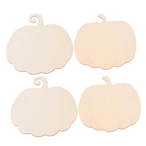 ORFOFE 4 Stk. Teiliges Kürbis Holzbrett Praktische DIY Bastelplatten Naturbelassene Holzscheiben in Zwei Ungiftig für Spielspaß zu Halloween von ORFOFE