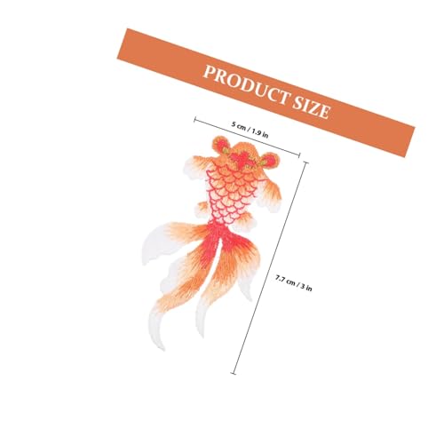 ORFOFE 4 Stück Bestickte Goldfisch Patches Jeans Applikationen zum Aufnähen DIY Kleidung Dekoration Reparaturflicken für Jacken Taschen Rucksäcke Fein Gearbeitet Orange Klein und Groß von ORFOFE