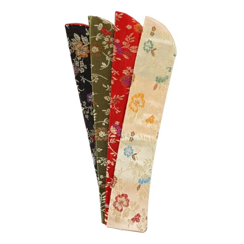 ORFOFE 4 Stück Japanischer Stil Faltfächer Schutzhülle Handfächer Tasche aus Strapazierfähigem Material Leicht Elegant Passend für Damen Praktische Faltfächer Aufbewahrung und von ORFOFE