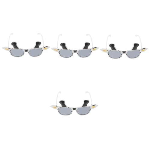 ORFOFE 4 Stück Lustige Kuhbrille Karnevalsbrille Zweifarbige Cow Eyeglasses Accessoire für Party Foto Requisiten Geburtstagsfeier Spaß Erwachsene von ORFOFE