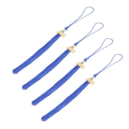 ORFOFE 4 Stück Teiliges Blaue Doktorhut Quasten Abschlussanhänger aus Polyester Leicht Robust mit Jahreszahl charm für Hochschulabschlussfeier und Erinnerungsaccessoire von ORFOFE