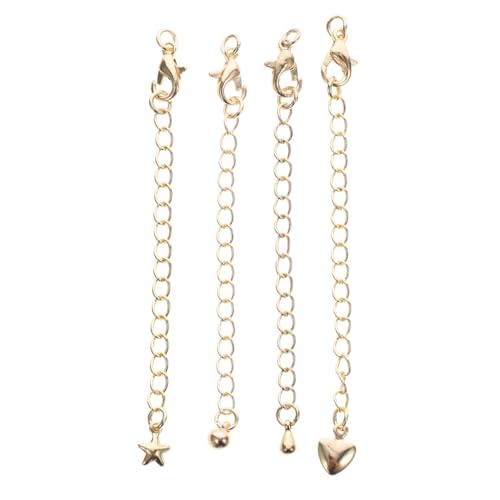ORFOFE 4 Stück Teiliges Gold Plattierte Kettenverlängerungen Schmuckherstellung DIY Langlebige Kupfer Extender für Halsketten Armbänder Fußkettchen Klassische Goldfarbene Schmuckzubehör ORFOFE 4 Stück Teiliges Gold Plattierte Kettenverlängerungen Schmuckherstellung DIY Langlebige Kupfer Extender für Halsketten Armbänder Fußkettchen Klassische Goldfarbene Schmuckzubehör von ORFOFE