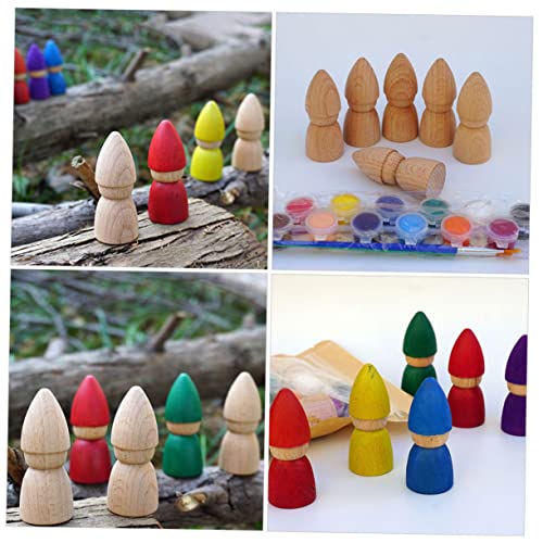 ORFOFE 4 Stück Teiliges Holzfiguren Puppen zum Bemalen Unbemalt DIY Bastelset für Langlebiges Massivholz Kreative Handmalerei Geschenk für Junge Mädchen und Jungen von ORFOFE