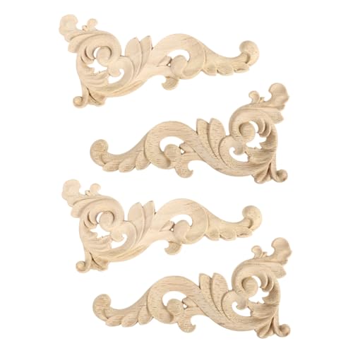 ORFOFE 4 Stück Teiliges Holzornamente Blumenform DIY Bastelzubehör aus Hochwertigem Holz Langlebig und Sicher für Kreative Dekorationen bei Geburtstag Hochzeit Weihnachten von ORFOFE