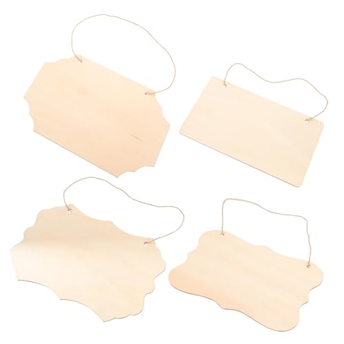 ORFOFE 4 Stück Teiliges Holzplatten zum Basteln Blanke Hängende Holzschilder aus Robustem Holz DIY holzornamente für Individuelle Haustier türschilder Bemalbar zum Dekorieren von Türen von ORFOFE
