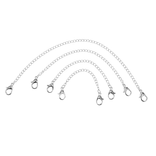ORFOFE 4 Stück Teiliges Verlängerungsketten Halsketten und Armbänder Karabinerverschlüsse Gliederkette aus Metall Schmuckverlängerung für DIY Schmuckzubehör Vielseitig Einsetzbar von ORFOFE