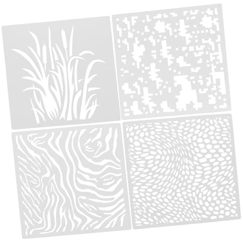 ORFOFE 4 Stück Teiliges Wiederverwendbares Vielseitige DIY Stencils für Wand Bastelprojekte Kinderfreundlich für Scrapbooking und Kreative Dekoration von ORFOFE