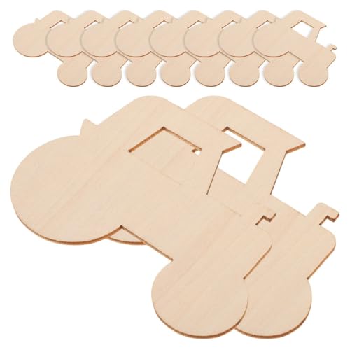 ORFOFE 40 Stück Holzfiguren Traktor Form Holzrohlinge zum Bemalen DIY Holzstücke Cartoon Design für Bastelprojekte Kindergruppen Spiel Teamwork von ORFOFE