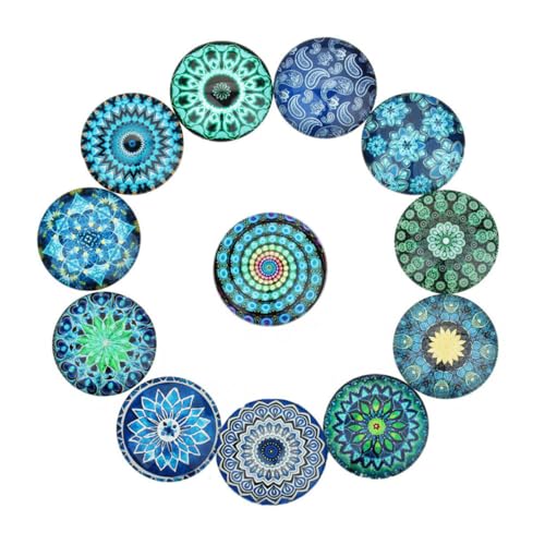 ORFOFE 40 Stück Runde Glassteine Bunte Muster DIY Schmuckanhänger Cabochons Charms für Armbänder Basteln Geschenk von ORFOFE