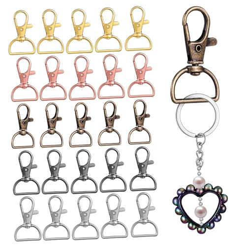 ORFOFE 40 Stück Teiliges Metall Schlüsselanhänger D Ringe mit Drehbaren Karabinerverschlüssen in Farben Robuste Zinklegierung Einfach zu Befestigen Vielseitig für Diy und Schlüsselbund von ORFOFE
