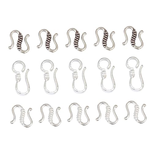 ORFOFE 40 Stück Teiliges S Haken Verschlussset aus Kupfer mit Silberbeschichtung Leichter Schmuckverbinder für Armbänder und Halsketten Korrosionsbeständig für DIY Schmuckherstellung und ORFOFE 40 Stück Teiliges S Haken Verschlussset aus Kupfer mit Silberbeschichtung Leichter Schmuckverbinder für Armbänder und Halsketten Korrosionsbeständig für DIY Schmuckherstellung und von ORFOFE
