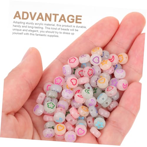 ORFOFE 400 Stück Acryl Spacer Perlen Leuchtende Runde Halbtransparente DIY Bastelperlen für Schmuckherstellung Bunte Nachtlicht Perlen für Armbänder und Handgemachte Accessoires von ORFOFE