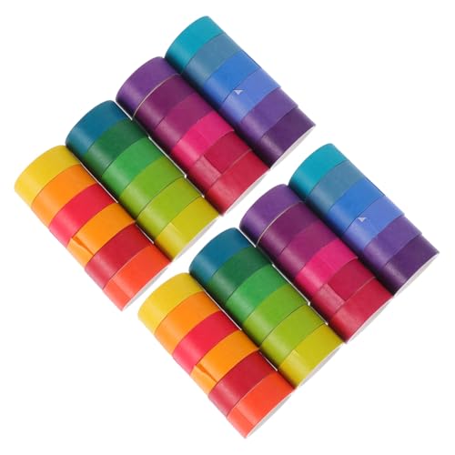 ORFOFE 48 Rollen Washi Tape Bunte Farben Breit Vielseitige Klebebänder für Scrapbooking DIY Basteln Planer Geschenke und Partydekoration Selbstklebend Dekorativ von ORFOFE