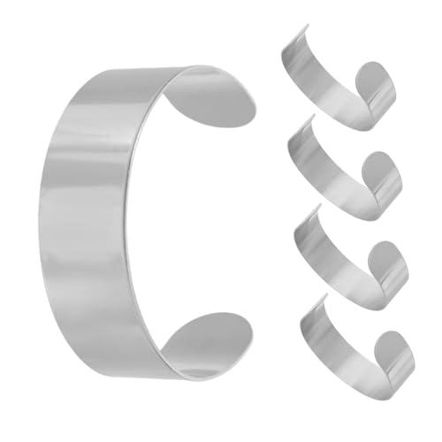 ORFOFE 5 Stück Edelstahl Armband Rohlinge Teilig Biegsam Unverformbar für Damen DIY Schmuckherstellung Metall Innenkern Langlebig Komfortabel Vielseitig von ORFOFE