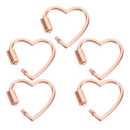ORFOFE 5 Stück Schraubverschluss Schmuckverbinder aus Langlebiger Legierung Herzform Karabiner Verschlüsse für Armbänder Halsketten DIY Schmuckherstellung Rosa Gold ORFOFE 5 Stück Schraubverschluss Schmuckverbinder aus Langlebiger Legierung Herzform Karabiner Verschlüsse für Armbänder Halsketten DIY Schmuckherstellung Rosa Gold von ORFOFE