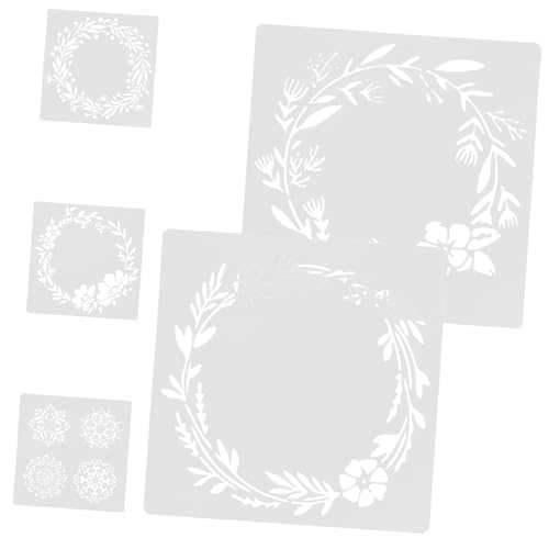ORFOFE 5 Stück Teiliges Pet Schablonen Wandmalerei Wiederverwendbar Feine Blumenkranz malvorlagen Robust und Waschbar Geeignet für DIY Wand Möbel von ORFOFE
