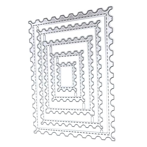 ORFOFE 5 Stück Teiliges Rechteckiges Stanzformen aus Robustem Carbonstahl Präzise Metallstanzschablonen in Elegantem Silber für Scrapbooking Kartenherstellung Albumdekoration und von ORFOFE