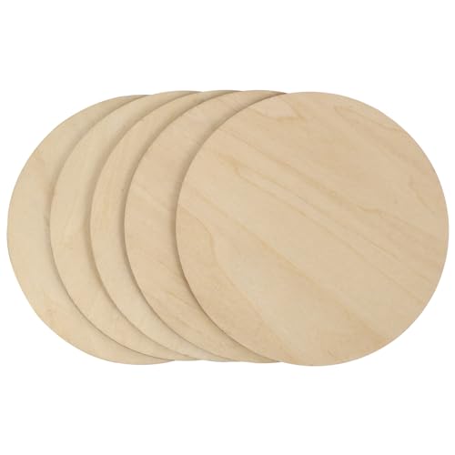 ORFOFE 5 Stück Teiliges Runde Holzscheiben aus Unbehandeltem Holz Glatte Oberfläche Vielseitig für DIY Bastelarbeiten Gravuren Malerei Geschenkanhänger und Dekoration von ORFOFE