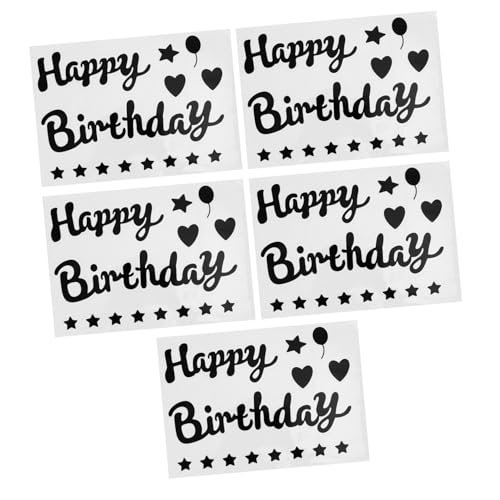 ORFOFE 5 Stück Teiliges Selbstklebende Ballon Aufkleber für Geburtstag Partydekoration Transparente DIY Sticker mit Schwarzen Mustern Wiederablösbar ohne Rückstände Geeignet für Raum und von ORFOFE