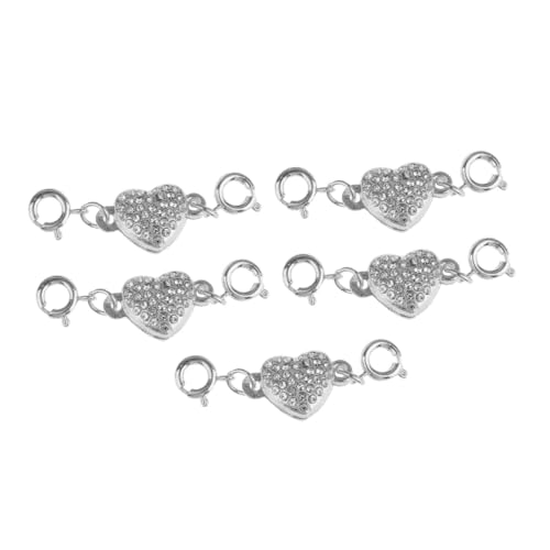 ORFOFE 5 Stück Teiliges Set Herzförmige Magnetverschluss DIY Schmuckverschluss Langlebig Sicher Glänzend für Armbänder Halsketten Damen Zubehör von ORFOFE