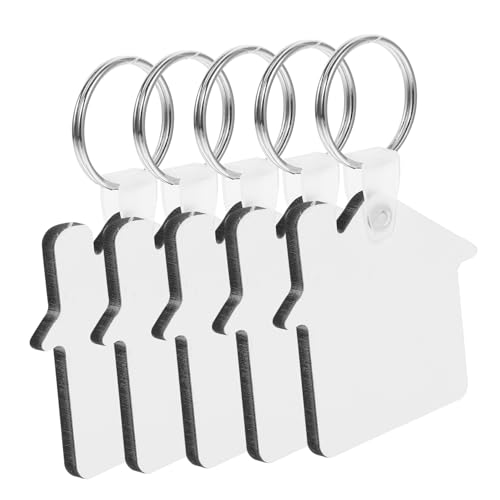 ORFOFE 5 Stück Teiliges Sublimations schlüsselanhänger Stabilem Material Blanko Anhänger für DIY Wärmeübertragung Individuell Gestaltbar Leicht Langlebig für Personalisierte von ORFOFE