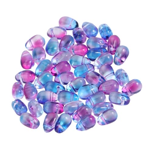 ORFOFE 50 Stück Bunte Glasperlen Tropfenform mit Farbverlauf Blau-lila Handgefertigte Tschechische Glasperlen für DIY Schmuckherstellung Anhänger Bastelmaterial für Halsketten und von ORFOFE