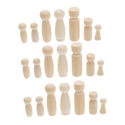 ORFOFE 50 Stück Holz Peg Puppen zum Bemalen DIY Bastelset für Natürliche Holzfiguren mit Einfacher Form für Kreative Malprojekte und Dekorative Wohnaccessoires von ORFOFE