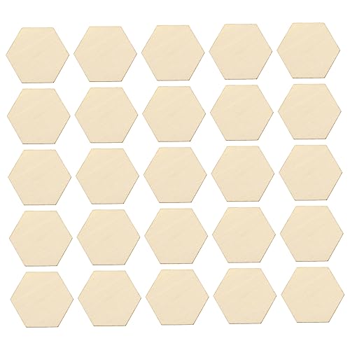 ORFOFE 50 Stück Holzspan Dekorationen Große Sechseckige Korkformen Ornamente Sechseckige Ästhetische Holzsechseckformen Weihnachts Erstsechseck Ausschnittformen Hochzeitsdekor von ORFOFE