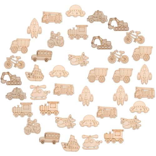 ORFOFE 50 Stück Kreative Holzplatten Basteln Fahrzeugformen Unfertige Holzfiguren mit Glatten Kanten für DIY Malerei und Dekoration Sichere Holzornamente für Party und Wohnraumgestaltung ORFOFE 50 Stück Kreative Holzplatten Basteln Fahrzeugformen Unfertige Holzfiguren mit Glatten Kanten für DIY Malerei und Dekoration Sichere Holzornamente für Party und Wohnraumgestaltung von ORFOFE