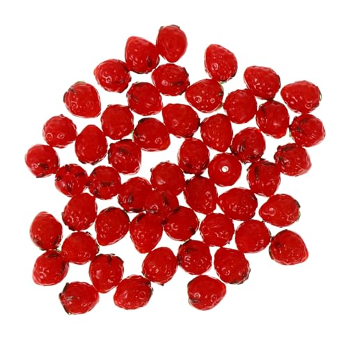 ORFOFE 50 Stück Rote Transparente Erdbeerperlen aus Kristallklarem Material mit Glattem zum Auffädeln für DIY Armbänder Halsketten und Schmuckherstellung für Erwachsene ORFOFE 50 Stück Rote Transparente Erdbeerperlen aus Kristallklarem Material mit Glattem zum Auffädeln für DIY Armbänder Halsketten und Schmuckherstellung für Erwachsene von ORFOFE