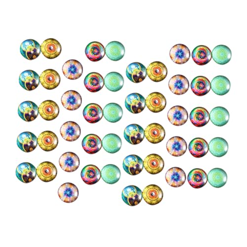 ORFOFE 50 Stück Runde Glasstein Patches für Schmuckherstellung DIY Schmuckmaterial Dekorative Edelstein Aufnäher für Ringe Ohrringe Kreative Bastelprojekte von ORFOFE