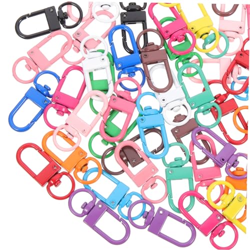 ORFOFE 50 Stück Teiliges Bunte Drehbare Karabinerhaken Schlüsselanhänger Clips aus Robustem Zinklegierung für Taschenriemen Hundeleinen Schlüsselbunde und DIY Schmuckzubehör von ORFOFE