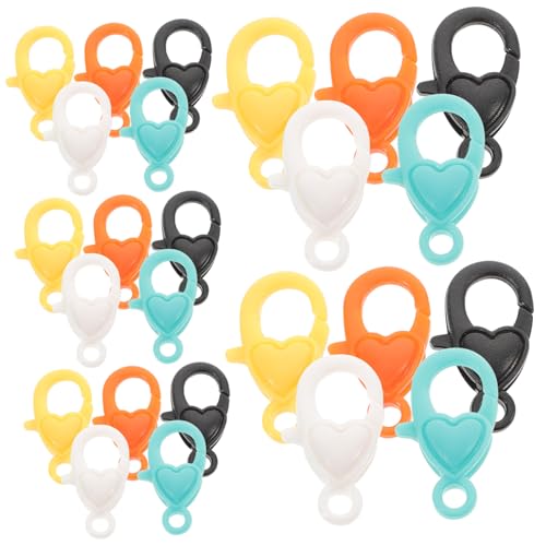 ORFOFE 50 Stück Teiliges Bunter Herz lobster verschlüsse für Schmuckherstellung Einfache Montage Vielseitig für Armbänder Halsketten und DIY Bastelprojekte Geeignet von ORFOFE