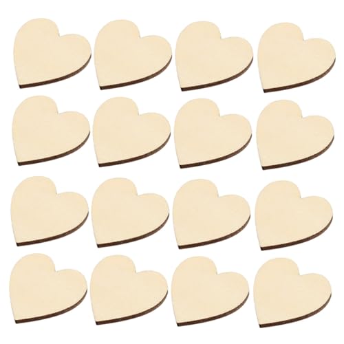 ORFOFE 50 Stück Teiliges Herzförmige Naturholzscheiben aus Unbehandelter Birke für DIY Bastelarbeiten Hochzeits Weihnachtsdekorationen mit Rinde Holzherzen zum Bemalen und Verzieren von ORFOFE